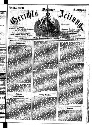 Berliner Gerichts-Zeitung vom 15.12.1860