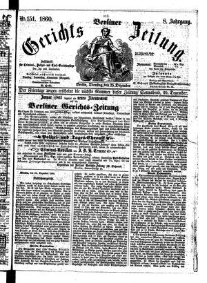 Berliner Gerichts-Zeitung vom 25.12.1860