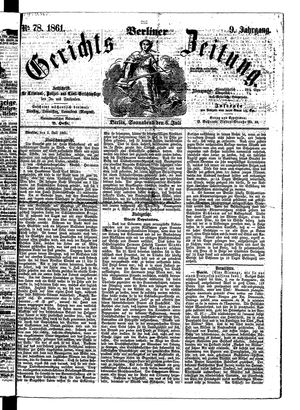Berliner Gerichts-Zeitung vom 06.07.1861