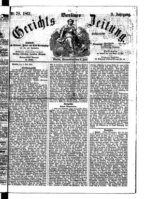 Berliner Gerichts-Zeitung on Jul 6, 1861