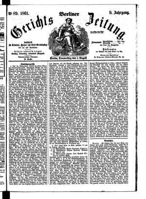 Berliner Gerichts-Zeitung vom 01.08.1861