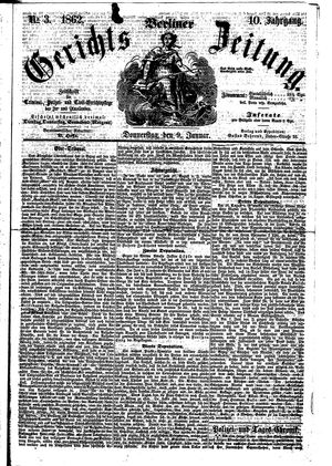 Berliner Gerichts-Zeitung vom 09.01.1862