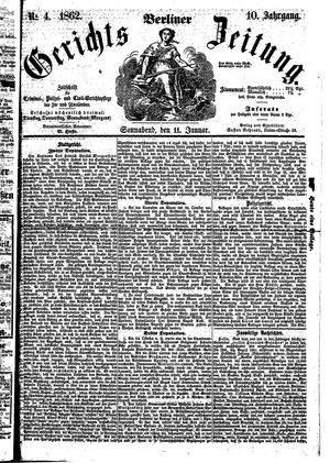 Berliner Gerichts-Zeitung vom 11.01.1862