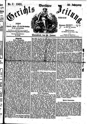 Berliner Gerichts-Zeitung vom 18.01.1862