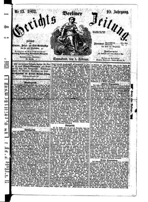 Berliner Gerichts-Zeitung vom 01.02.1862