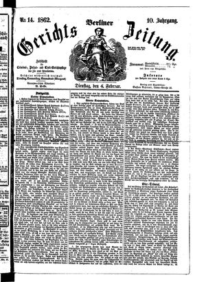 Berliner Gerichts-Zeitung vom 04.02.1862