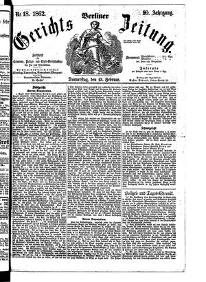 Berliner Gerichts-Zeitung vom 13.02.1862