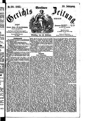 Berliner Gerichts-Zeitung vom 18.02.1862