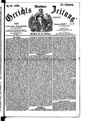 Berliner Gerichts-Zeitung vom 25.02.1862