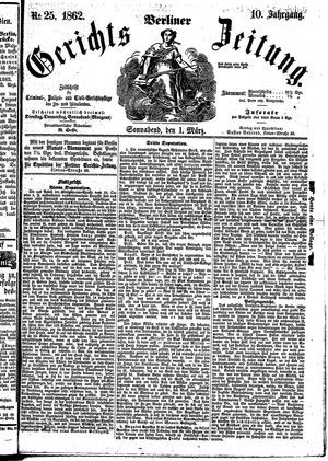 Berliner Gerichts-Zeitung vom 01.03.1862
