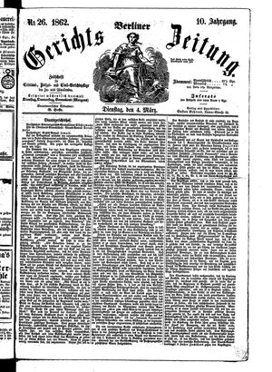 Berliner Gerichts-Zeitung vom 04.03.1862