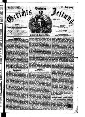 Berliner Gerichts-Zeitung vom 22.03.1862