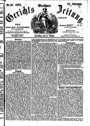 Berliner Gerichts-Zeitung vom 08.04.1862