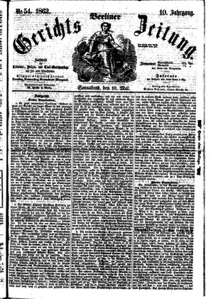 Berliner Gerichts-Zeitung vom 10.05.1862