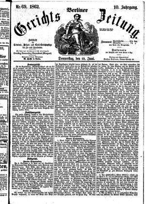 Berliner Gerichts-Zeitung vom 19.06.1862