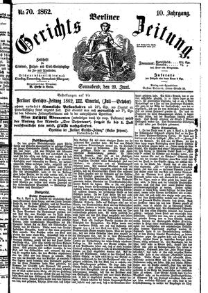 Berliner Gerichts-Zeitung vom 21.06.1862