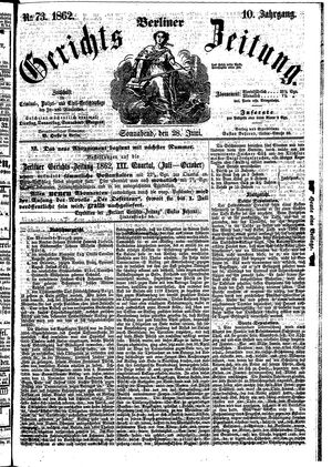 Berliner Gerichts-Zeitung vom 28.06.1862