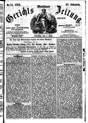 Berliner Gerichts-Zeitung vom 01.07.1862