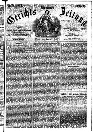 Berliner Gerichts-Zeitung vom 10.07.1862