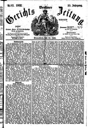Berliner Gerichts-Zeitung vom 19.07.1862