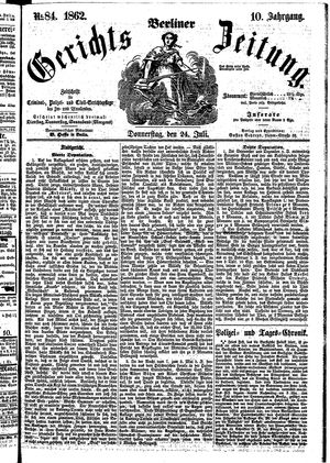 Berliner Gerichts-Zeitung vom 24.07.1862