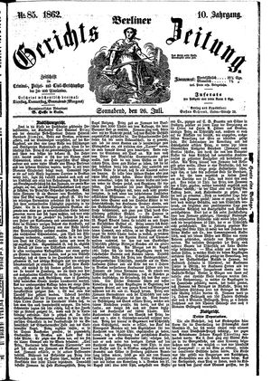 Berliner Gerichts-Zeitung vom 26.07.1862