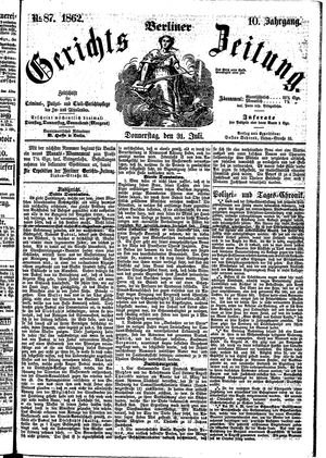 Berliner Gerichts-Zeitung vom 31.07.1862