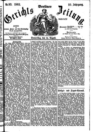 Berliner Gerichts-Zeitung vom 14.08.1862