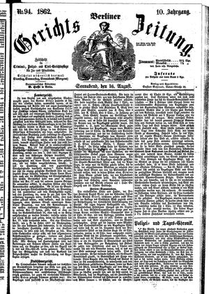Berliner Gerichts-Zeitung vom 16.08.1862