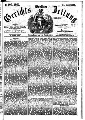 Berliner Gerichts-Zeitung vom 13.09.1862