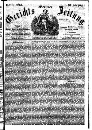 Berliner Gerichts-Zeitung vom 23.09.1862