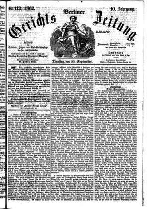 Berliner Gerichts-Zeitung vom 30.09.1862