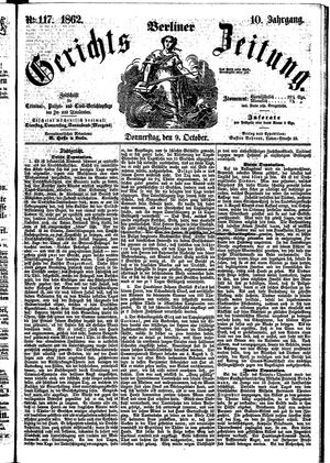 Berliner Gerichts-Zeitung vom 09.10.1862