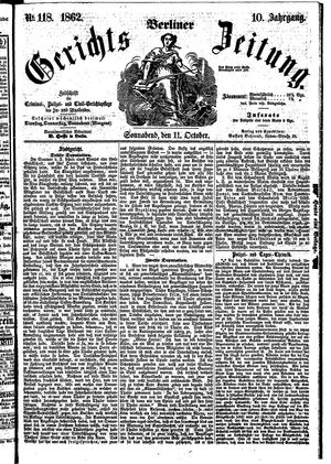 Berliner Gerichts-Zeitung vom 11.10.1862
