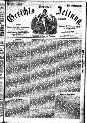 Berliner Gerichts-Zeitung vom 18.10.1862