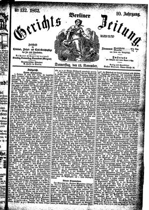 Berliner Gerichts-Zeitung vom 13.11.1862