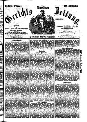 Berliner Gerichts-Zeitung on Nov 22, 1862