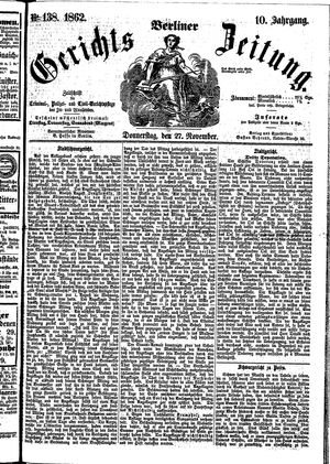 Berliner Gerichts-Zeitung vom 27.11.1862