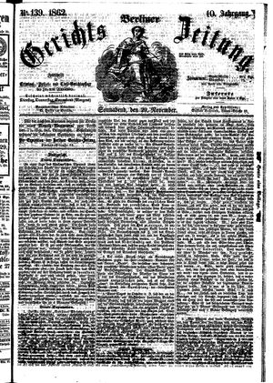 Berliner Gerichts-Zeitung on Nov 29, 1862
