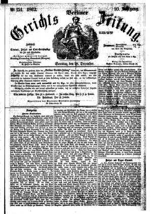 Berliner Gerichts-Zeitung vom 28.12.1862