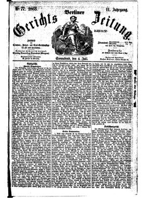 Berliner Gerichts-Zeitung vom 04.07.1863