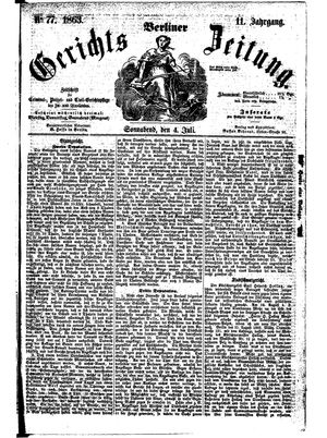 Berliner Gerichts-Zeitung vom 04.07.1863