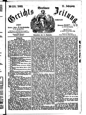 Berliner Gerichts-Zeitung vom 19.09.1863