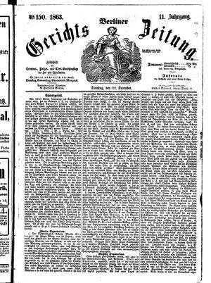 Berliner Gerichts-Zeitung on Dec 22, 1863