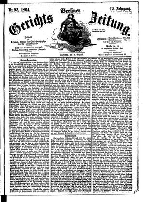 Berliner Gerichts-Zeitung vom 09.08.1864