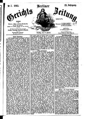 Berliner Gerichts-Zeitung vom 17.01.1865