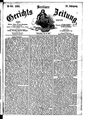 Berliner Gerichts-Zeitung vom 25.05.1865