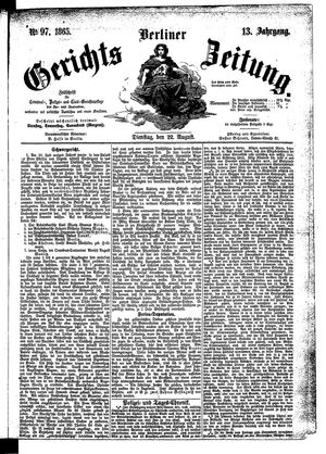 Berliner Gerichts-Zeitung on Aug 22, 1865