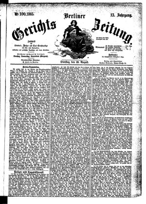 Berliner Gerichts-Zeitung vom 29.08.1865