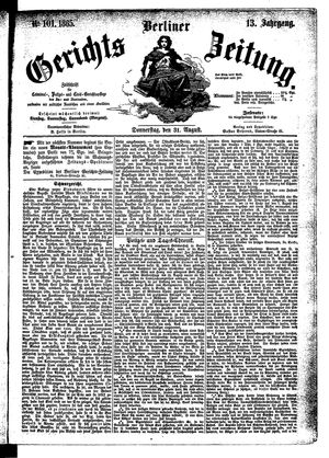 Berliner Gerichts-Zeitung on Aug 31, 1865
